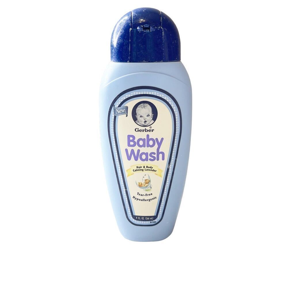 Vintage 90s Gerber Baby Wash Hair & Body Calming‎ Lavender Tear-Free 90% Full